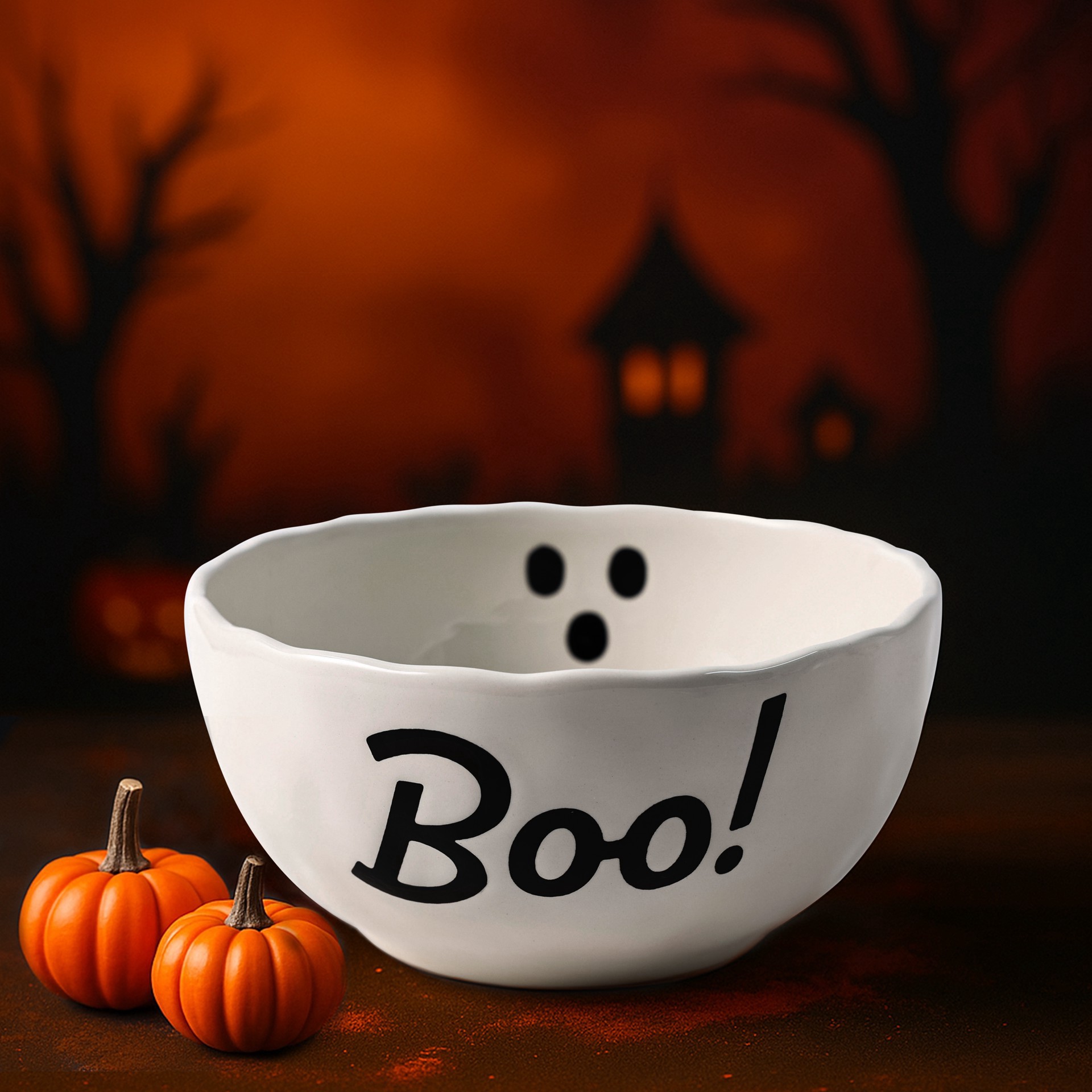 slide 3 of 3, 8.75" White Ghost Ceramic Bowl By Makery, 8.75 in