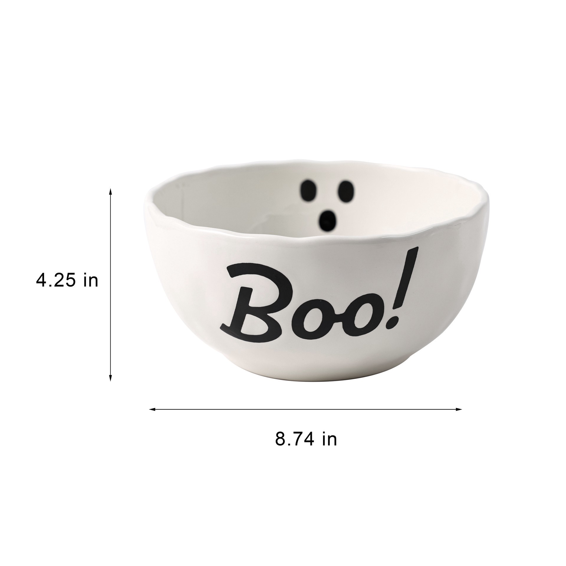 slide 2 of 3, 8.75" White Ghost Ceramic Bowl By Makery, 8.75 in