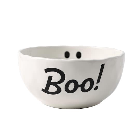 slide 1 of 3, 8.75" White Ghost Ceramic Bowl By Makery, 8.75 in