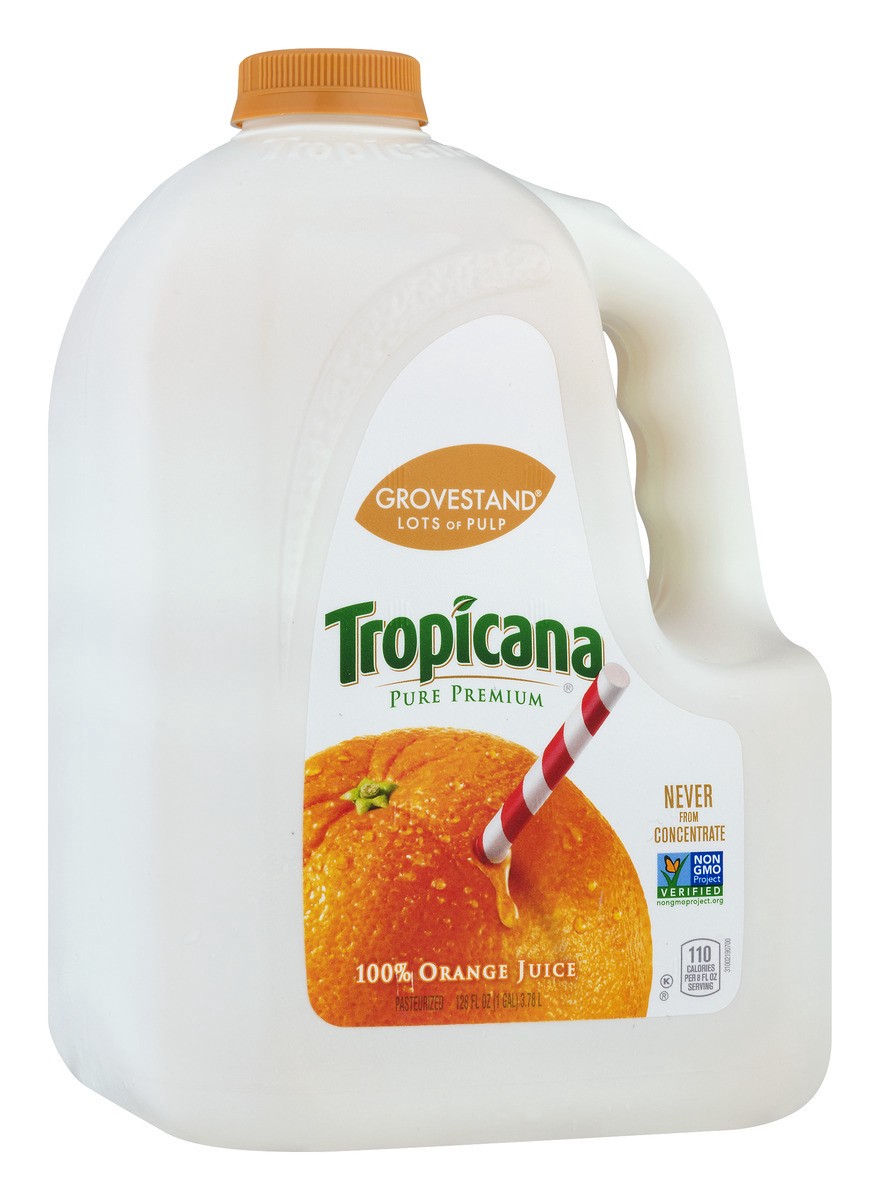 slide 4 of 8, Tropicana Pure Premium Grovestand Lots of Pulp Orange Juice - 128 fl oz, 128 fl oz