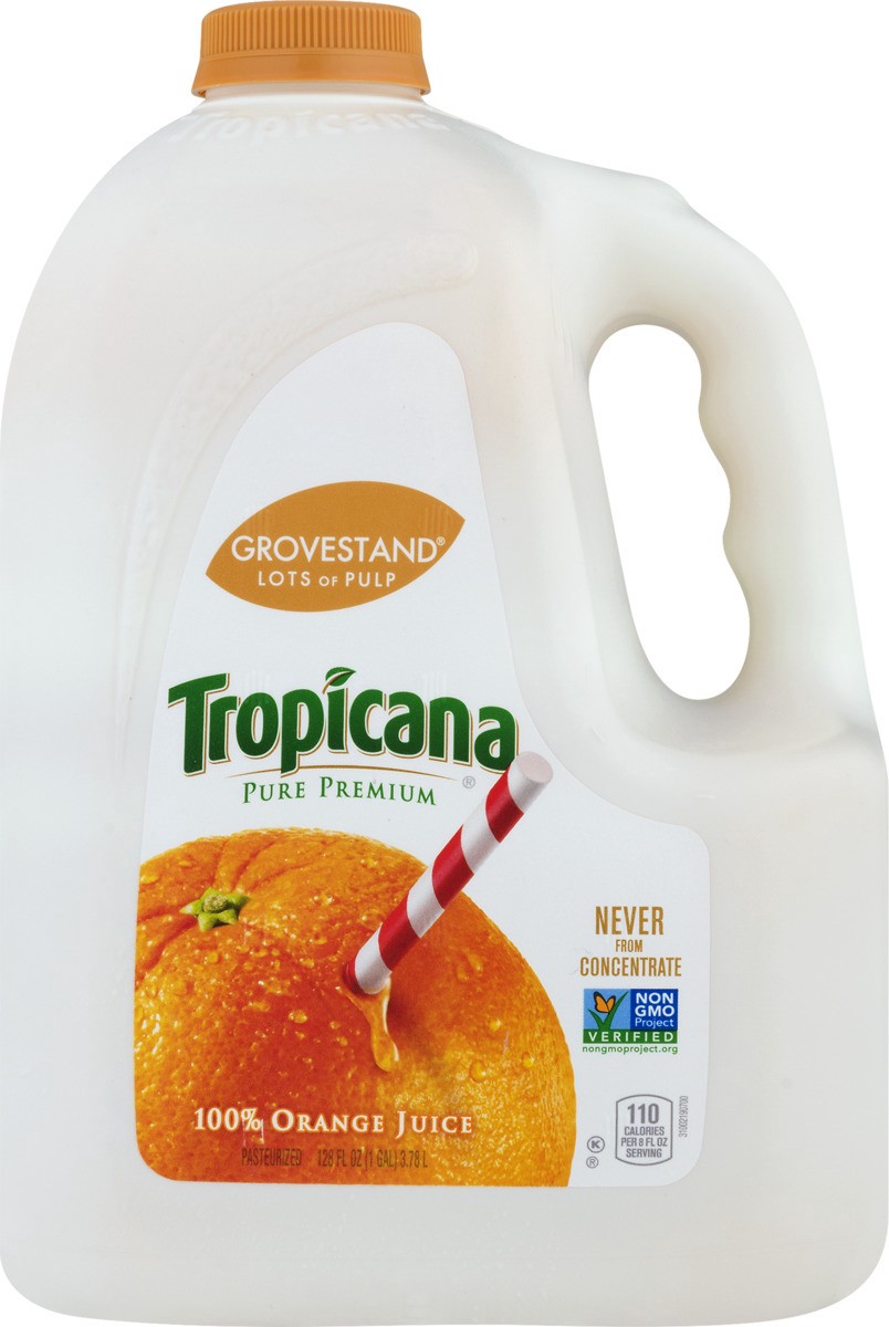 slide 6 of 8, Tropicana Pure Premium Grovestand Lots of Pulp Orange Juice - 128 fl oz, 128 fl oz