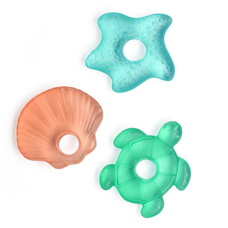 slide 1 of 7, Itzy Ritzy Cutie Coolers 3 Pack Teether Set - Sea Theme, 3 ct