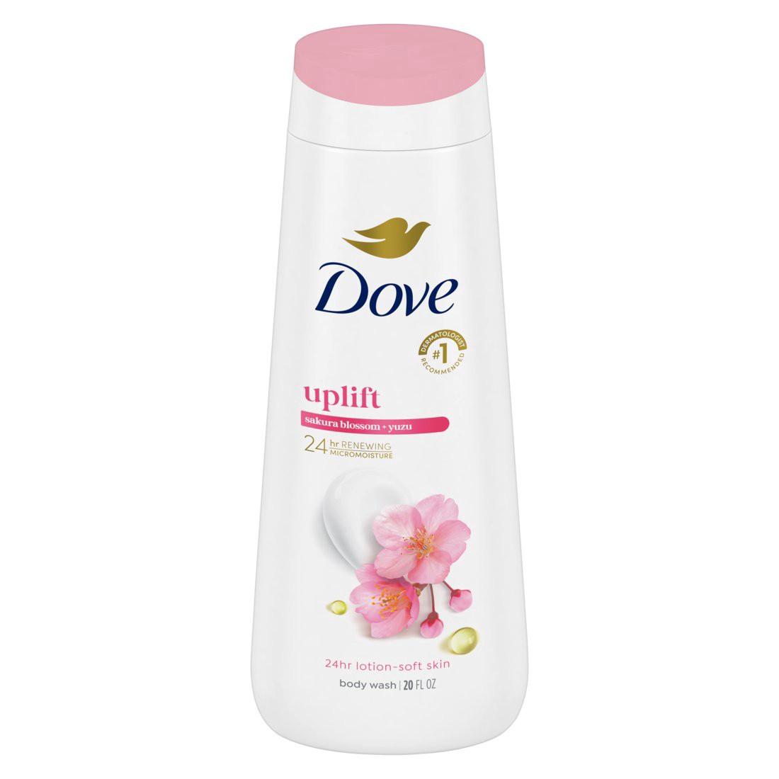 slide 1 of 1, Dove Uplift Body Wash - Sakura Blossom And Yuzu, 20 oz