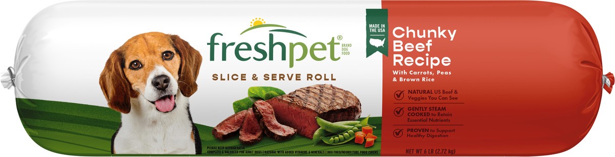 slide 2 of 4, Freshpet Healthy & Natural Dog Food, Fresh Beef Roll, 6 lb, 6 lb