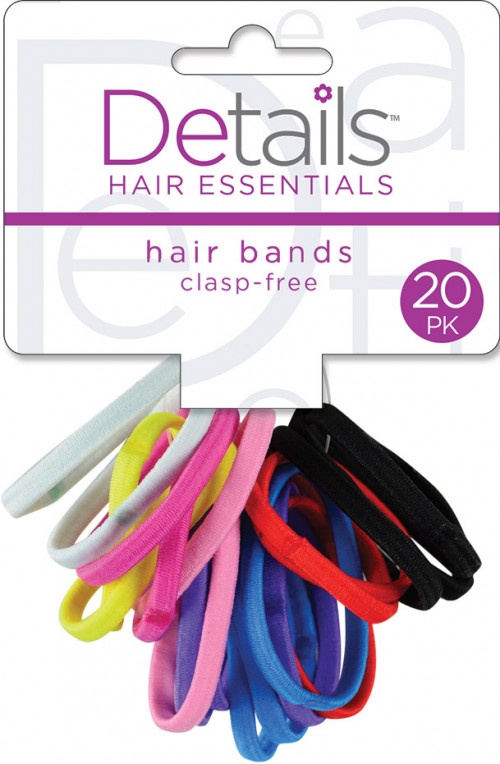 slide 1 of 1, Details Hair Essentials Hair Bands Clasp Free, 20 ct