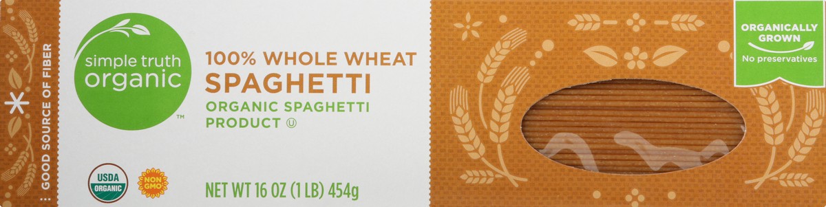 slide 5 of 13, Simple Truth Organic 100% Whole Wheat Spaghetti 16 oz, 16 oz