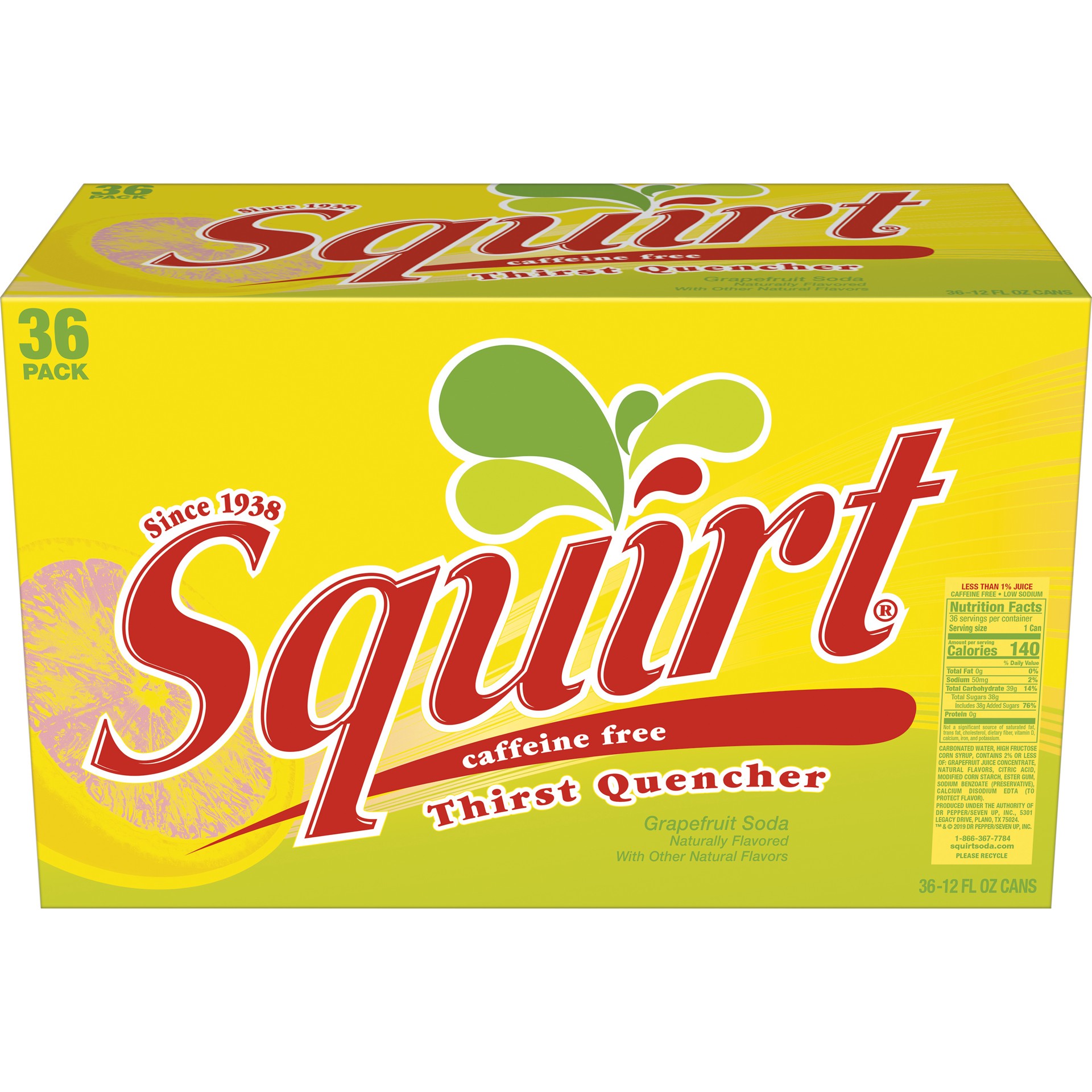 slide 3 of 5, Squirt Citrus Soda, 12 fl oz cans, 36 pack, 36 ct