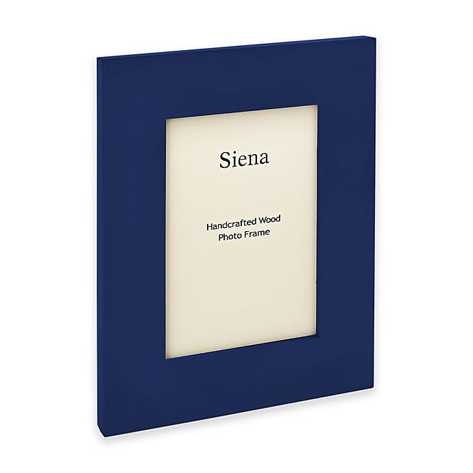 slide 1 of 1, Siena Lacquered Wood Picture Frame - Navy, 4 in x 6 in