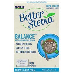 NOW Foods BetterStevia Balance with Chromium & Inulin - 100 Packets