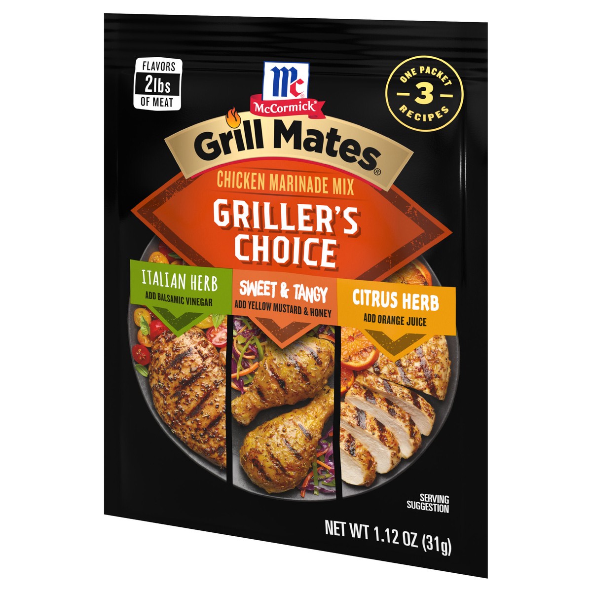 slide 3 of 9, McCormick GRILL MATES Griller's Choice Chicken Marinade Mix, 1.12 oz, 1.12 oz