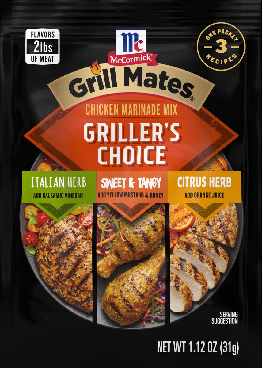 slide 7 of 9, McCormick GRILL MATES Griller's Choice Chicken Marinade Mix, 1.12 oz, 1.12 oz