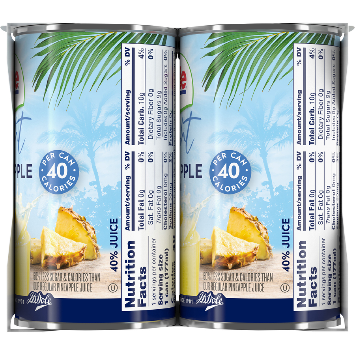 slide 2 of 2, Dole Light Pineapple Juice Drink - 6 ct; 6 oz, 6 ct, 6 fl oz