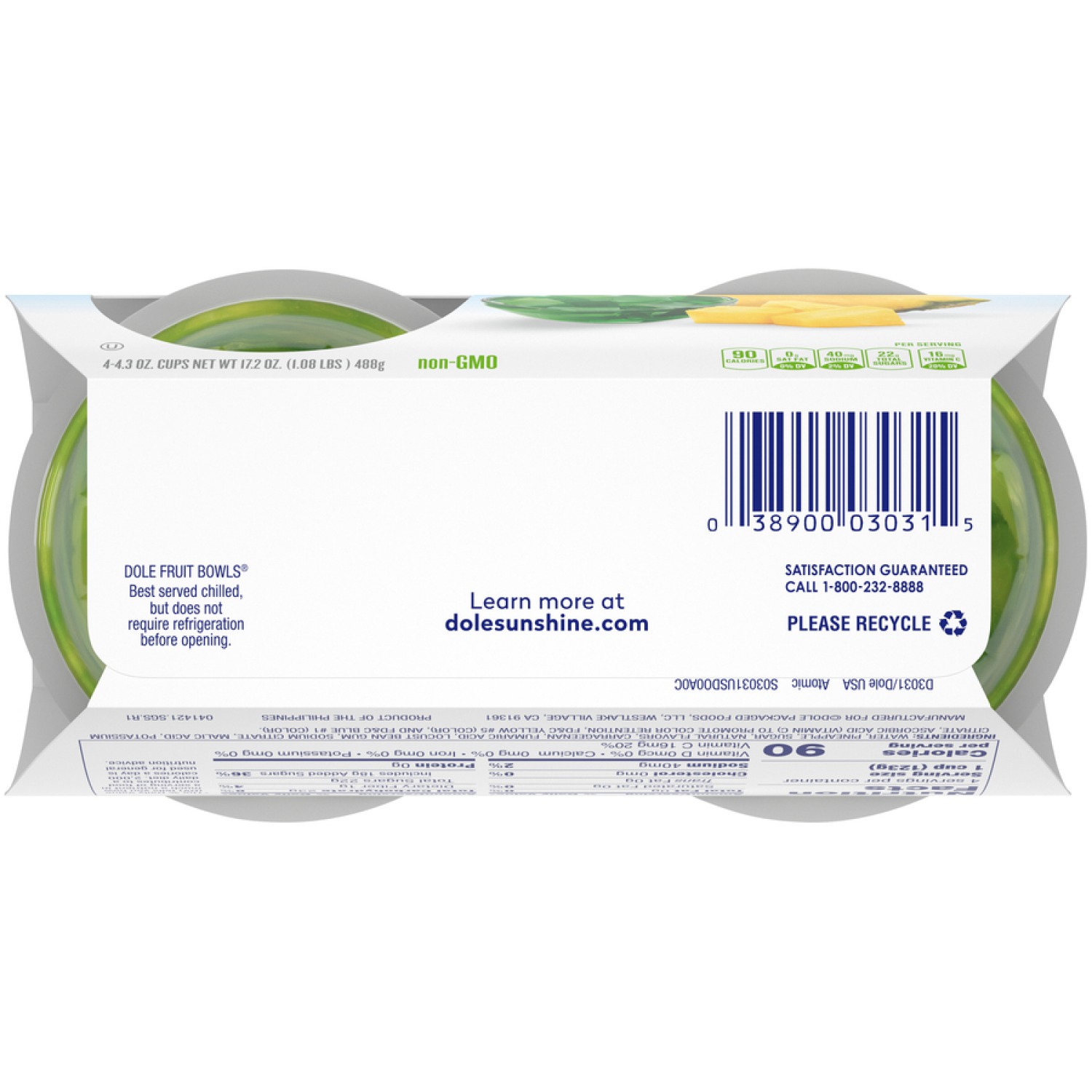 slide 3 of 6, Dole Pineapple In Lime Gel, 4 ct; 4.3 oz