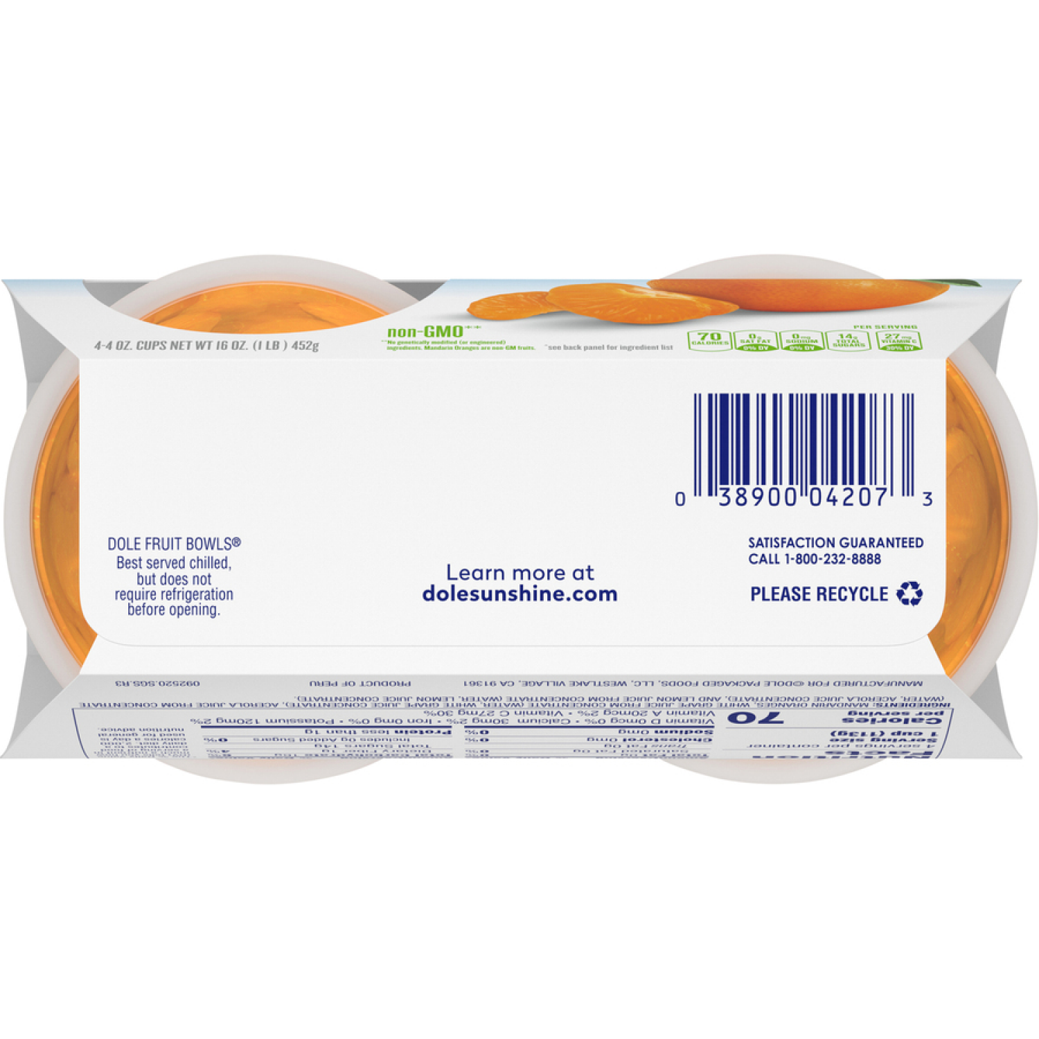 slide 3 of 6, Dole Mandarin Oranges In 100% Juice - 16 oz, 16 oz