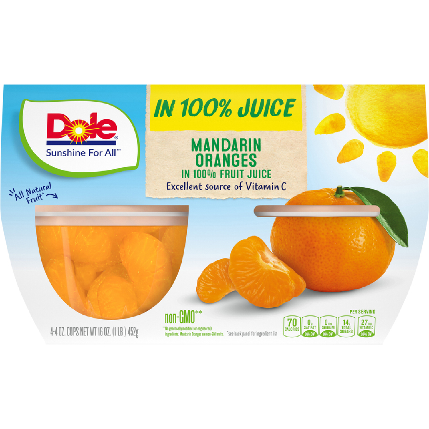 slide 1 of 6, Dole Mandarin Oranges In 100% Juice - 16 oz, 16 oz