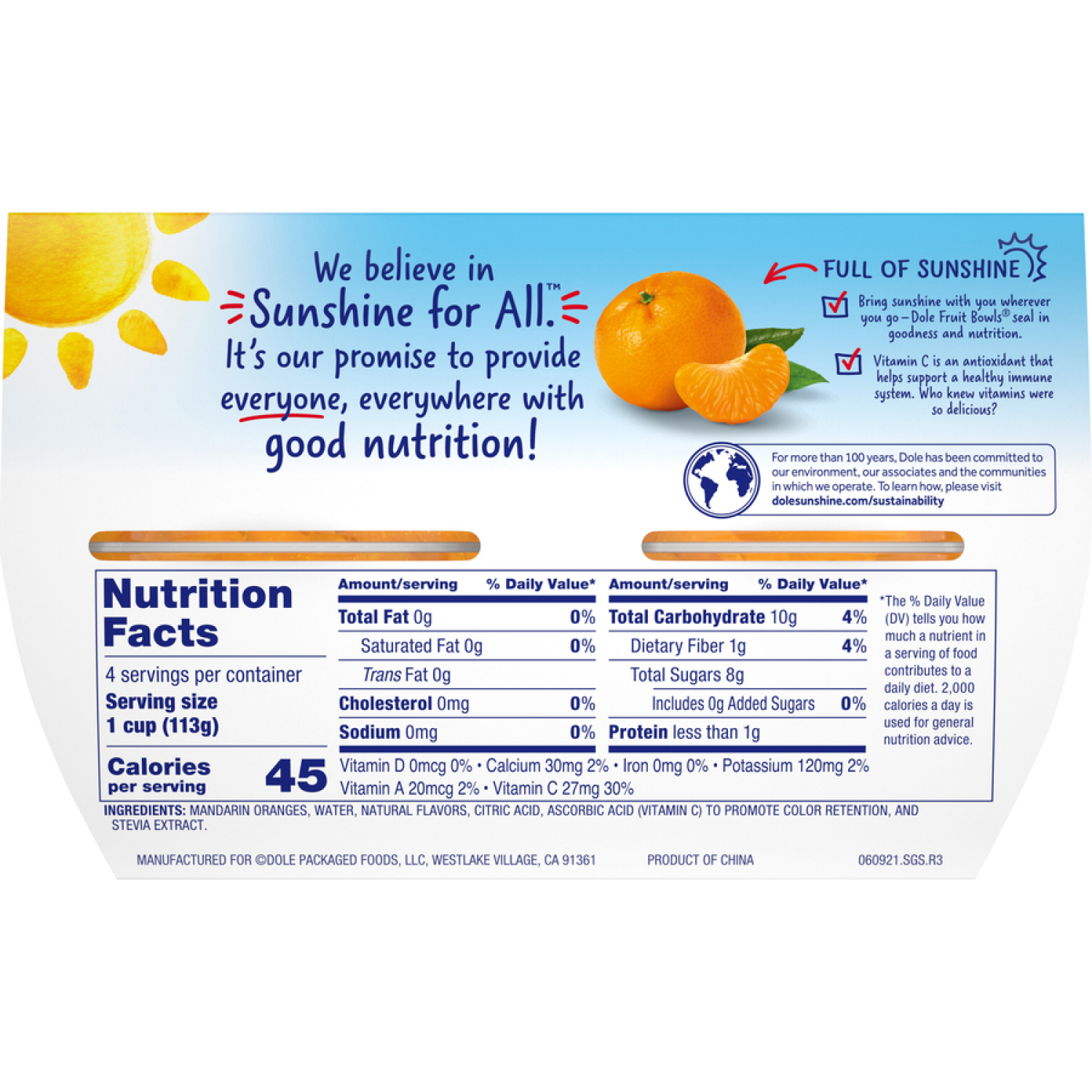 slide 2 of 6, Dole Mandarin Oranges, No Sugar Added, 4 ct