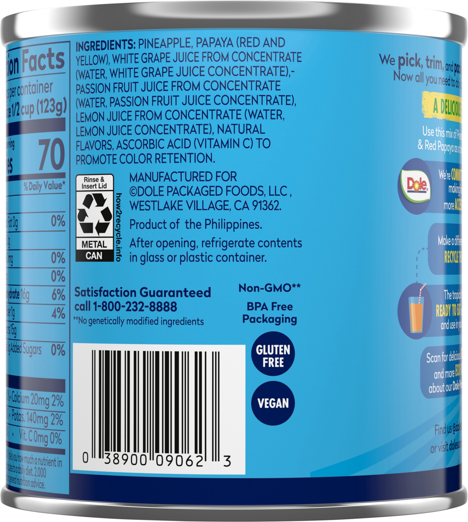 slide 2 of 6, Dole Pineapple & Papaya Tropical Fruit 15.25 oz, 15.25 oz