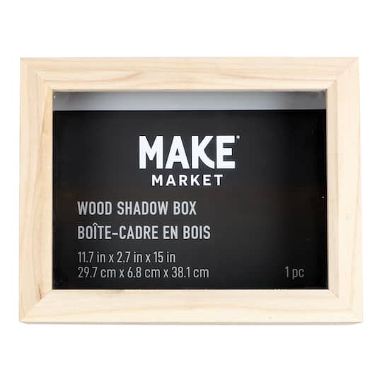 slide 1 of 6, 11.7" X 15" Hinged Wood Shadow Box By Make Market, 11.7 in x 15 in