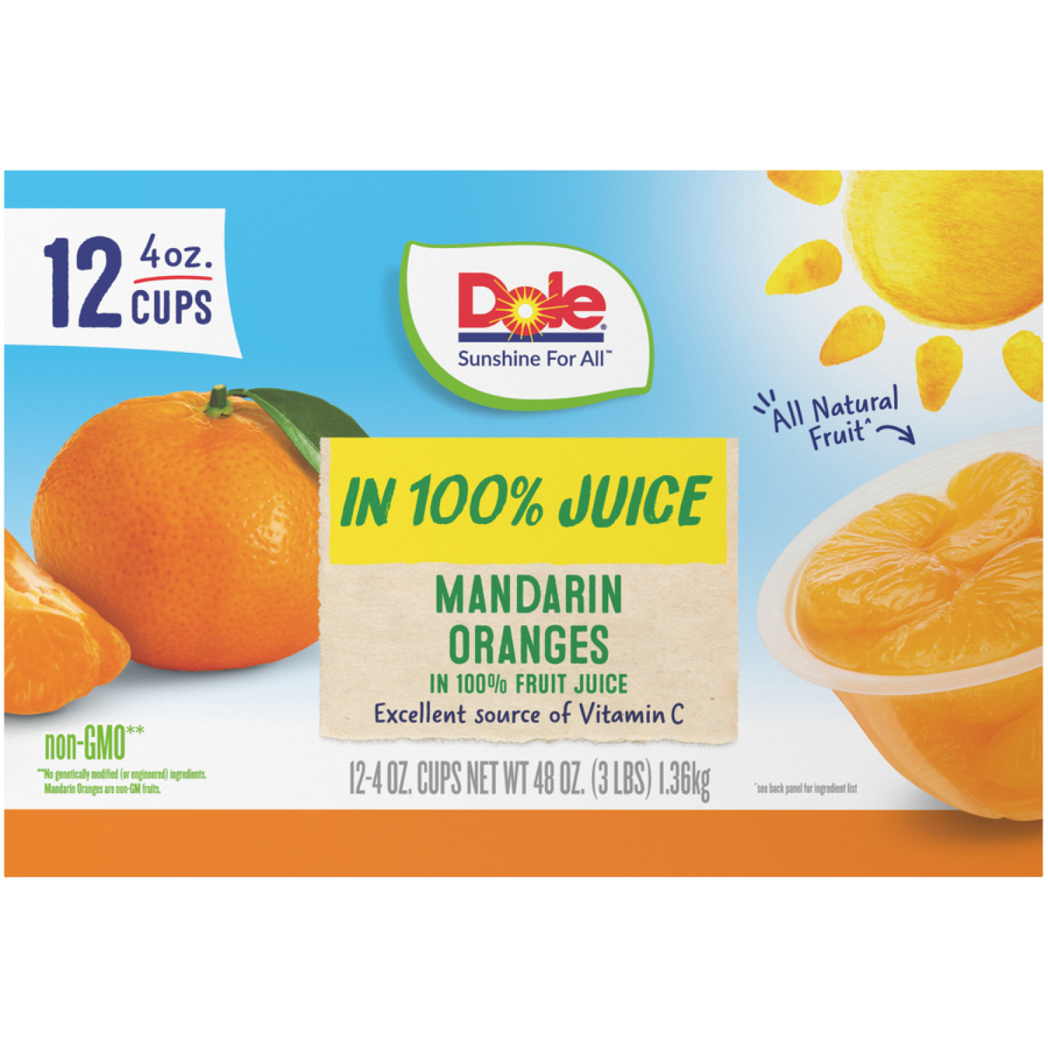 slide 4 of 6, Dole Mandarin Oranges In 100% Fruit Juice, 12 ct; 4 oz