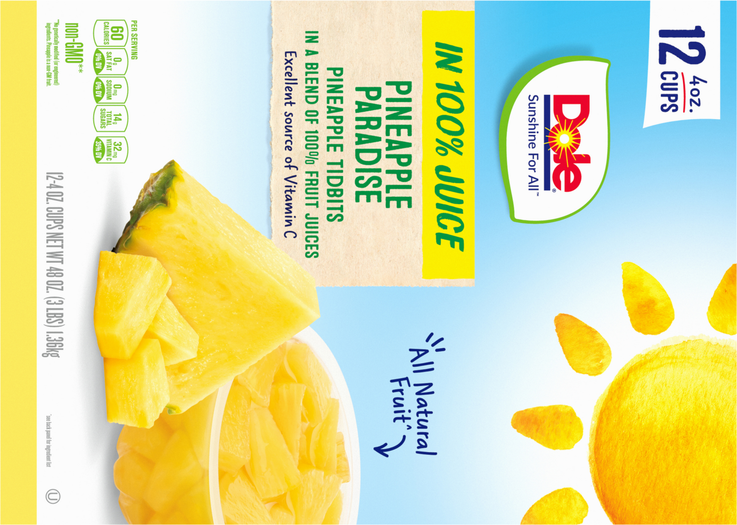 slide 4 of 4, DOLE Pineapple Paradise Pineapple Tidbits Fruit Bowl Cups - 12 ct; 4 oz, 12 ct; 4 oz