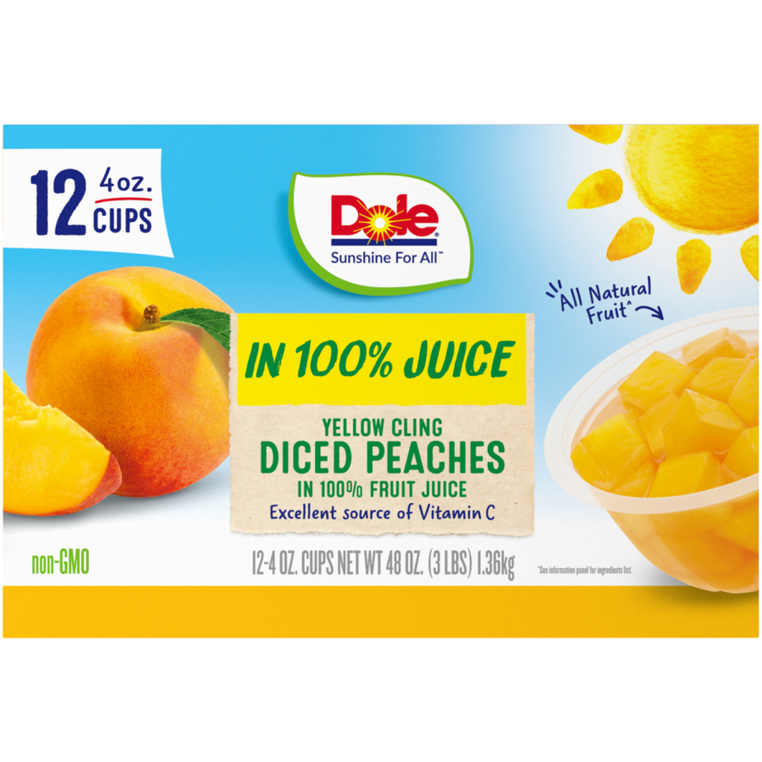 slide 2 of 4, Dole Diced Peaches, Yellow Cling, 12 ct