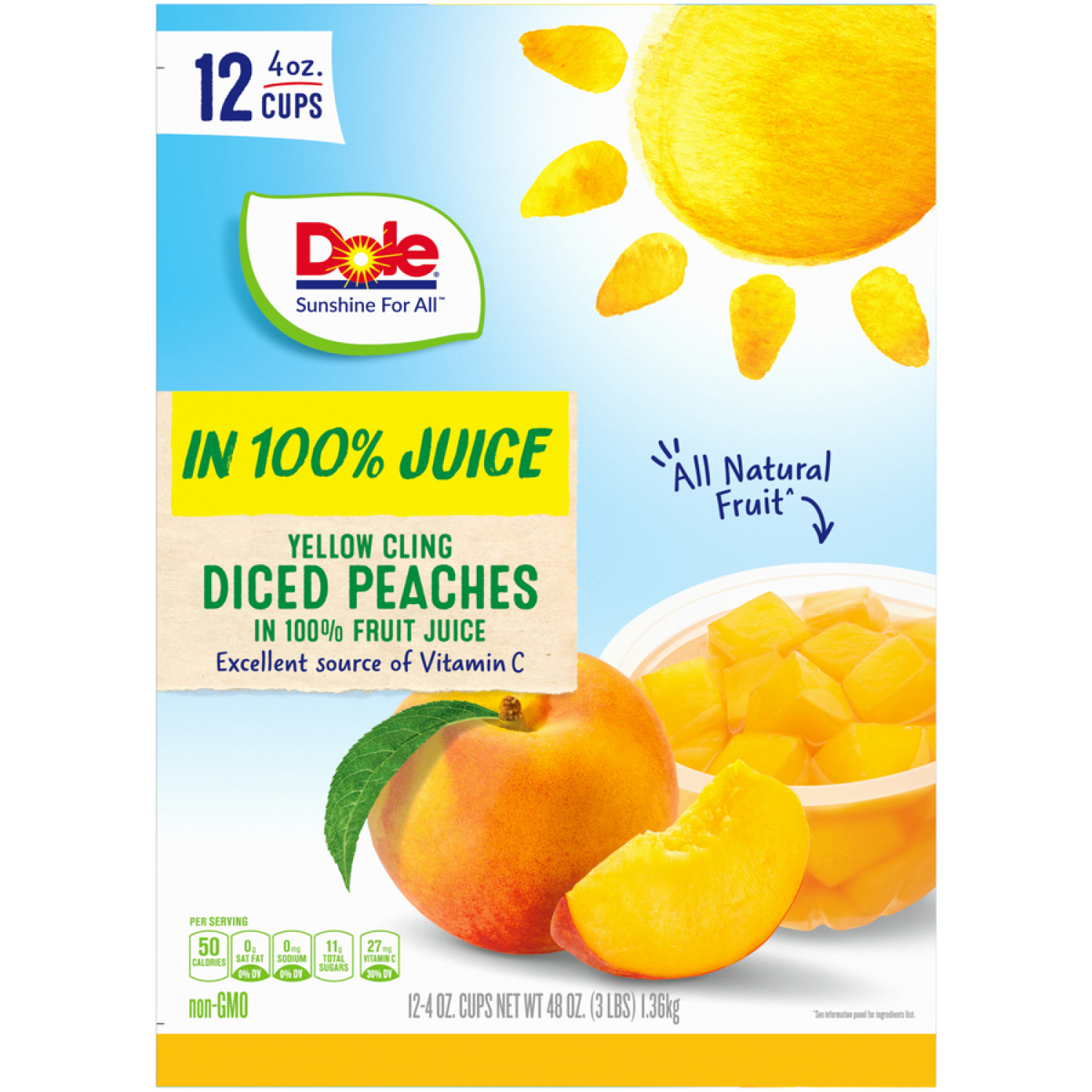 slide 4 of 4, Dole Diced Peaches, Yellow Cling, 12 ct