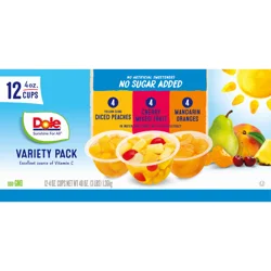 Dole Fruit Bowls, No Sugar Added, Variety Pack