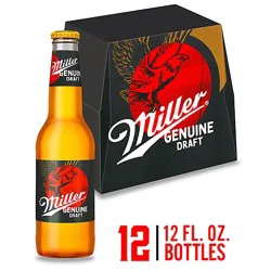 Miller Genuine Draft American Style Lager Beer 4.7% Abv Bottles - 12-12 Fl. Oz.