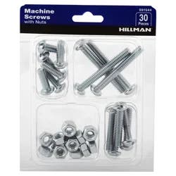 Hillman Machine Screws with Nuts Kit