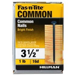Hillman Common Nail Bright 16D 3-1/2 Inch