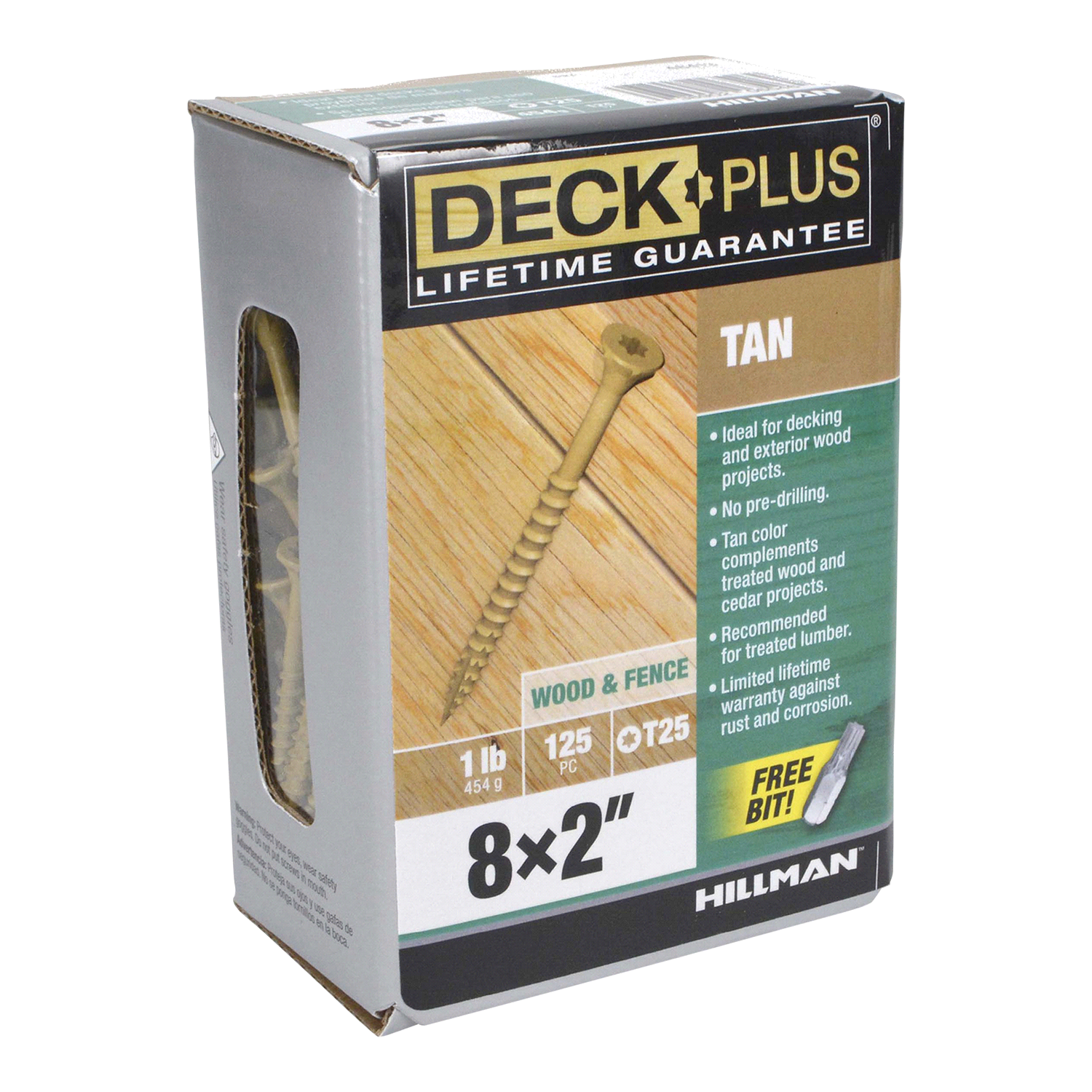 slide 4 of 5, Deck Plus Tan Wood & Fence Screws 125 ea, 125 ct