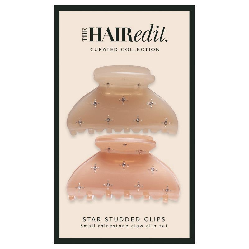 slide 2 of 7, The Hair Edit Star Studded Clips - 2pc, 2 ct