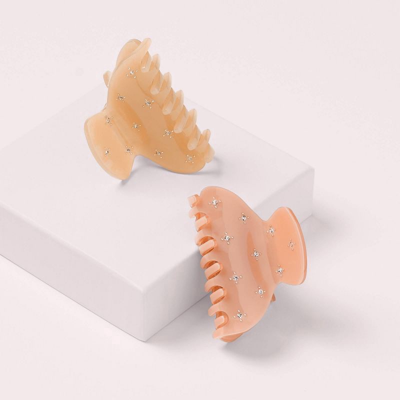 slide 4 of 7, The Hair Edit Star Studded Clips - 2pc, 2 ct