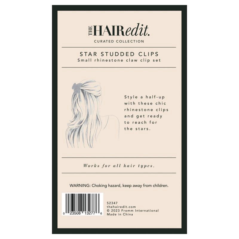 slide 3 of 7, The Hair Edit Star Studded Clips - 2pc, 2 ct