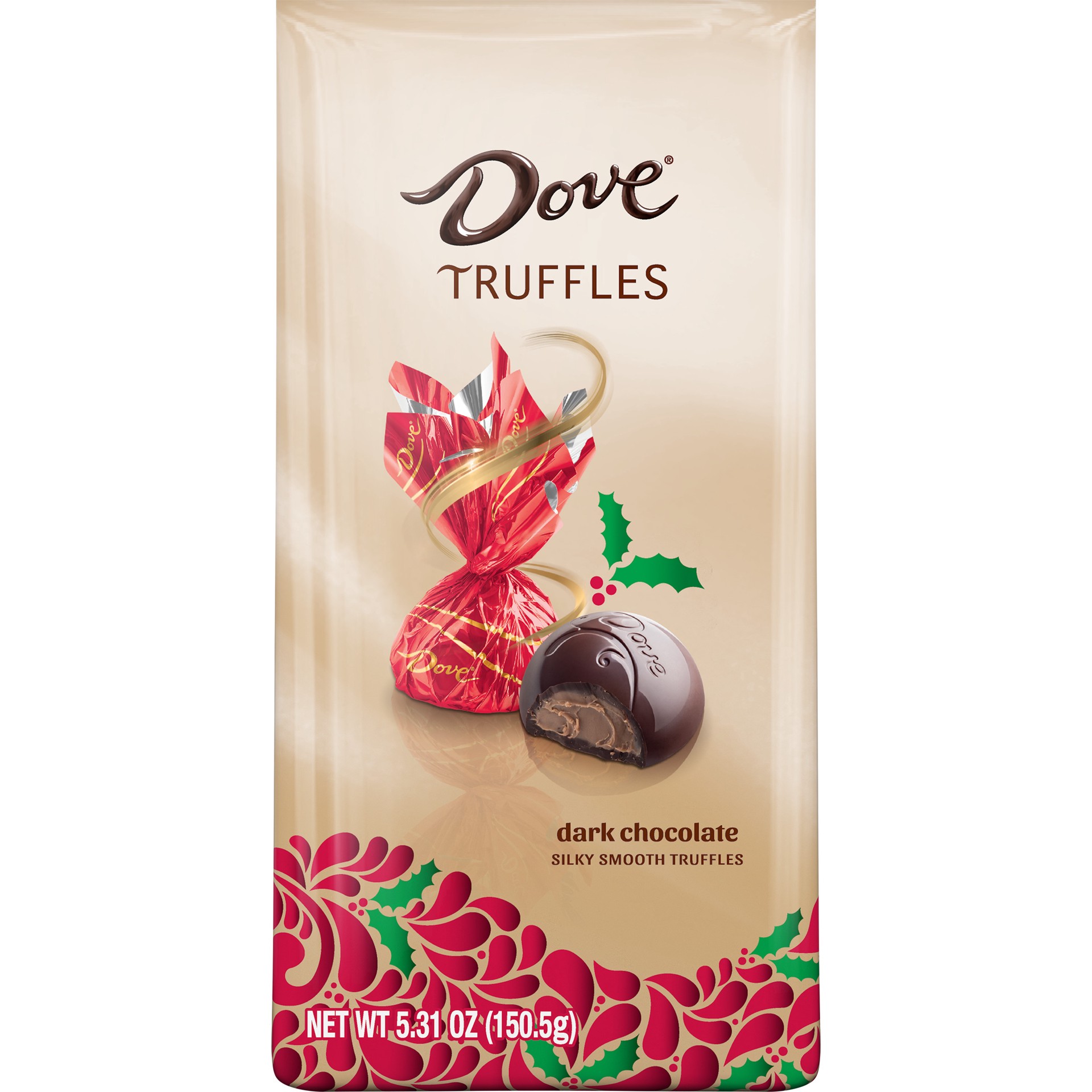 slide 1 of 5, DOVE Dark Chocolate Truffles Christmas Candy, 5.31-Ounce Bag (Pack of 6), 5.31 oz