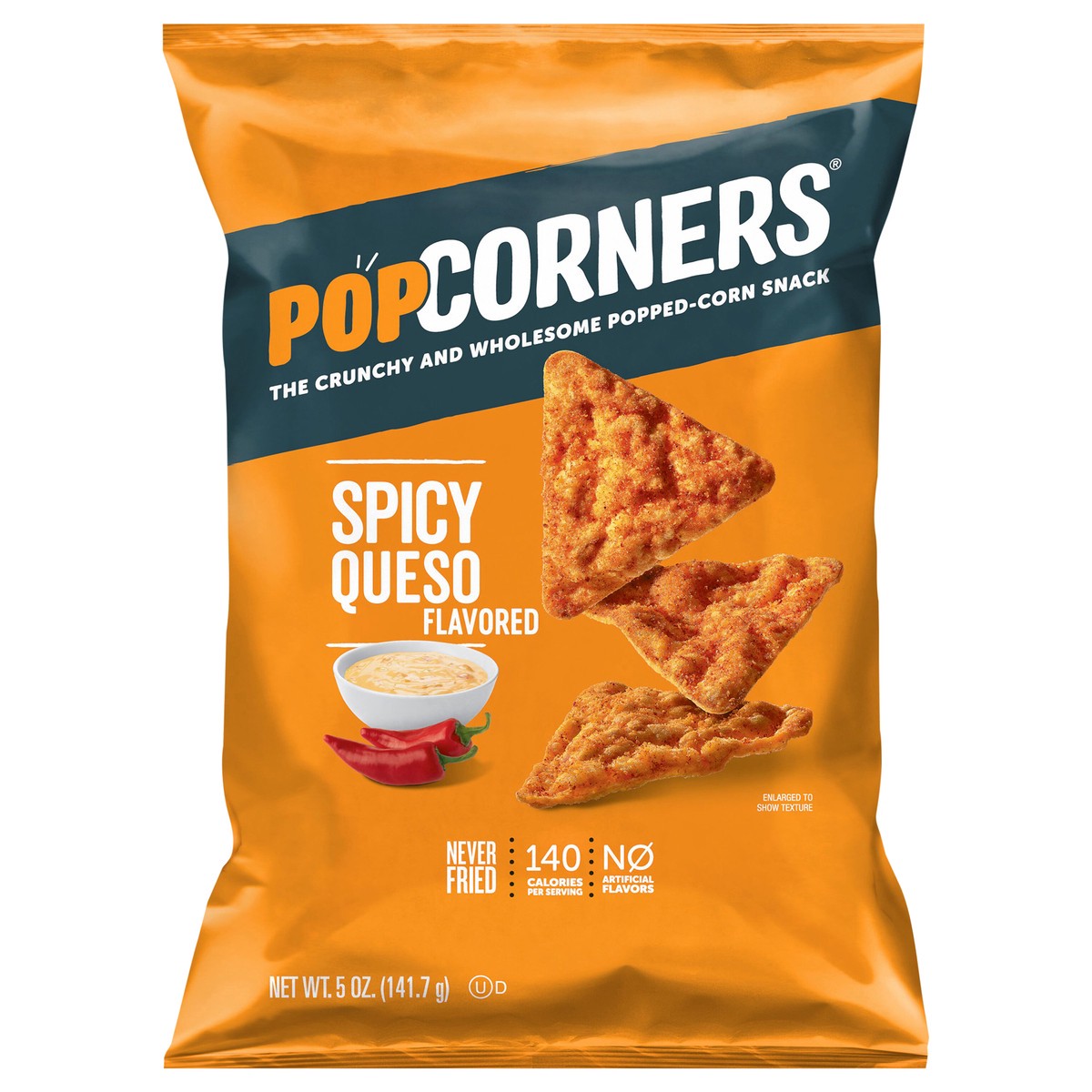 slide 1 of 3, PopCorners The Crunchy Wholesome Popped Corn Snack Spicy Queso Flavored 5 Oz, 5 oz