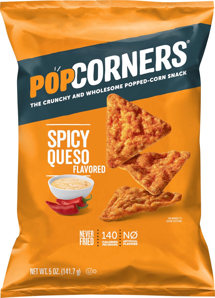 slide 2 of 3, PopCorners The Crunchy Wholesome Popped Corn Snack Spicy Queso Flavored 5 Oz, 5 oz