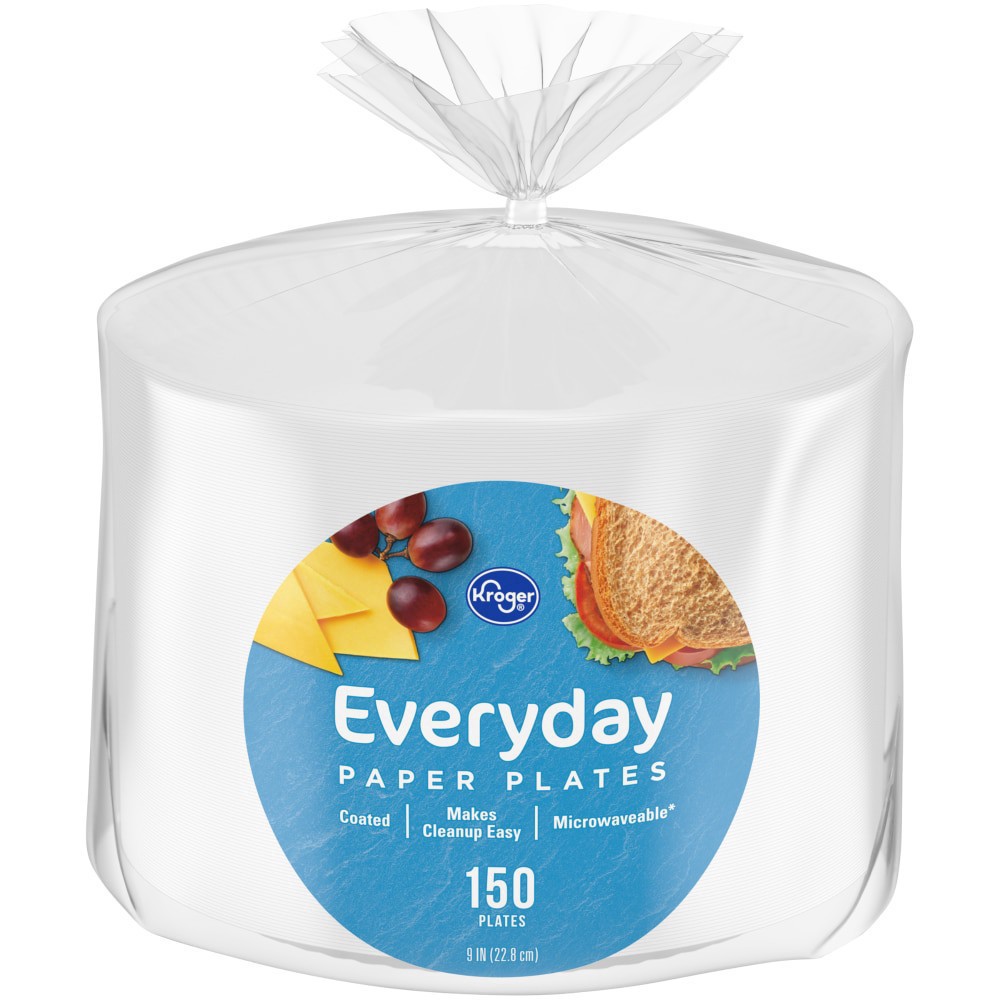 slide 1 of 3, Kroger 9-Inch Paper Plates, 150 ct