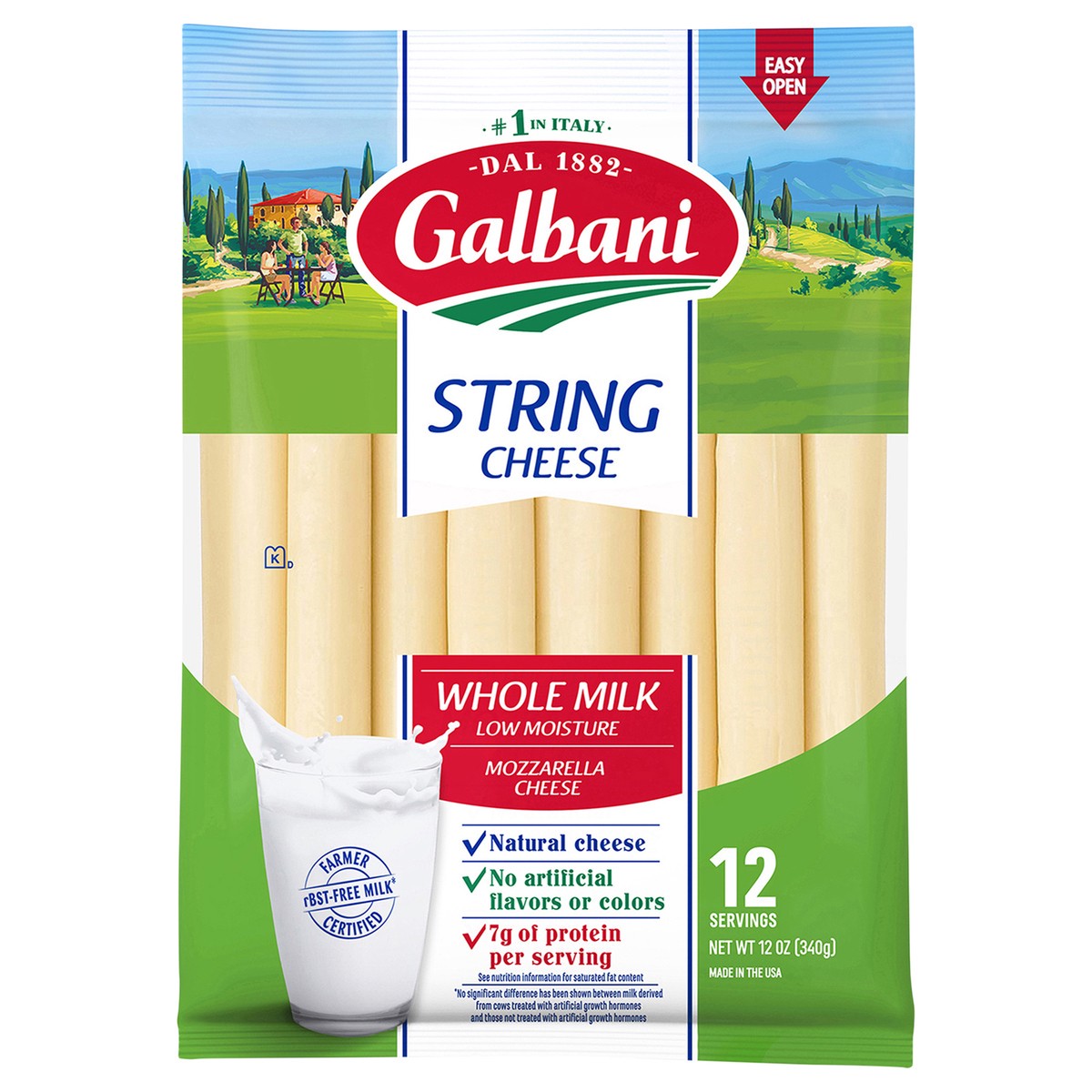 slide 1 of 7, Galbani Whole Milk Low Moisture Mozzarella String Cheese 12 oz, 12 oz