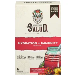 Salud Hydration + Immunity Jamaica Hibiscus Agua Fresca Drink Mix - 6 ct
