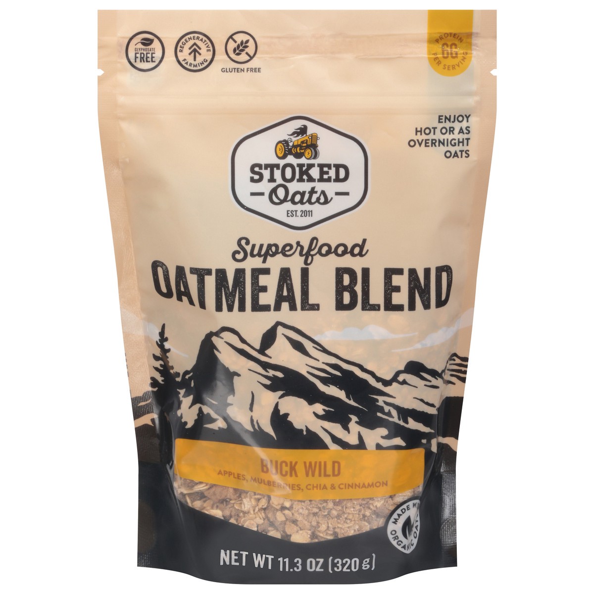 slide 2 of 13, Stoked Oats Oatmeal Buck Wild Blend - 11.3 Oz, 11.3 oz