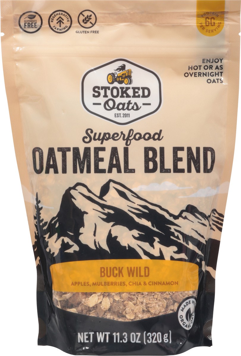 slide 4 of 13, Stoked Oats Oatmeal Buck Wild Blend - 11.3 Oz, 11.3 oz