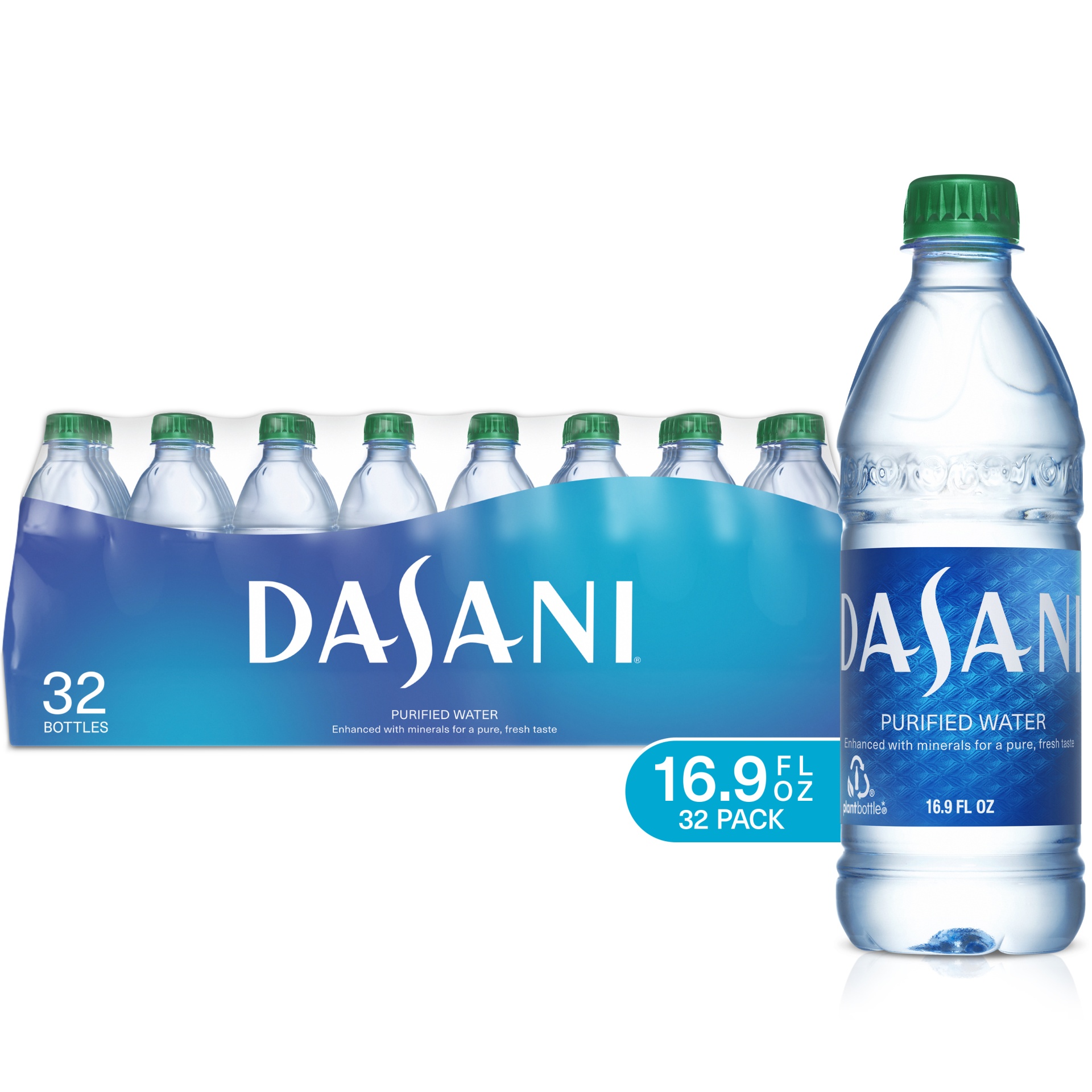 slide 1 of 1, DASANI Purified Water Bottles, 16.9 fl oz, 32 Pack, 32 ct; 16.9 oz