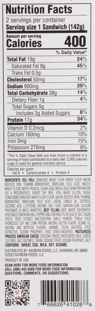 slide 5 of 16, Raybern's Crafted Philly Cheesesteak Sandwiches 2 ea, 2 ct