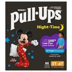 Pull-Ups Boys' Night-Time Potty Training Pants, 3T-4T (32-40 lbs), 60 Ct