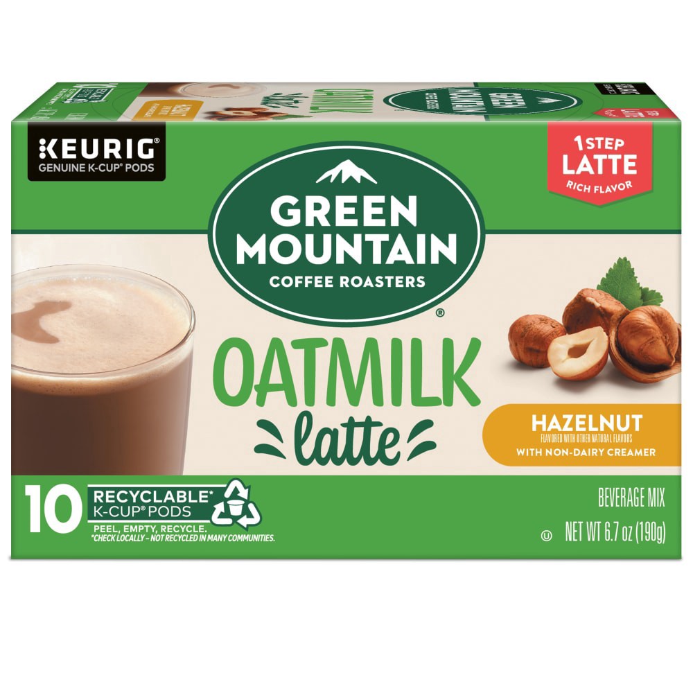 slide 2 of 6, Green Mountain Coffee Roasters Hazelnut Oatmilk Latte Medium Roast K-Cup Coffee Pods, 10 ct