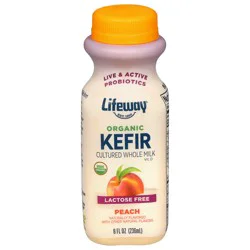 Lifeway Organic Lactose Free Peach Kefir 8 fl oz