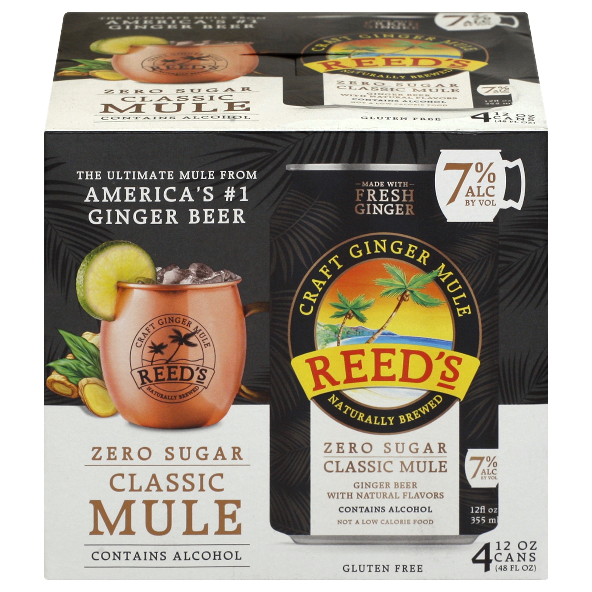 Reed's Classic Mule Zero Sugar 4 ct; 12 oz Shipt