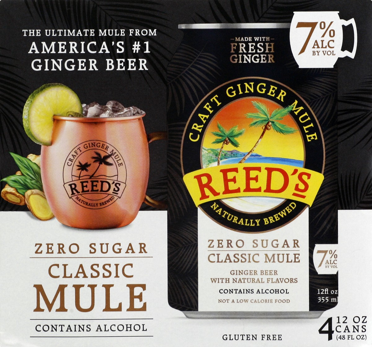 slide 10 of 12, Reed's Zero Sugar Classic Ginger Mules - 4 ct; 12 oz, 4 ct; 12 oz