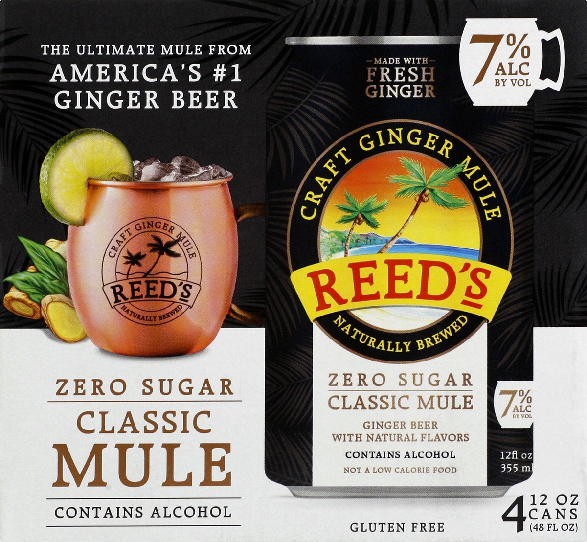 slide 12 of 12, Reed's Zero Sugar Classic Ginger Mules - 4 ct; 12 oz, 4 ct; 12 oz